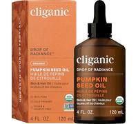 Cliganic Organic Pumpkin Seed Oil, 100% Pure - For Face & Hair | Natural Cold Pressed Unrefined (Packaging May Vary)