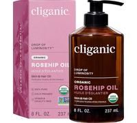 Cliganic Organic Rosehip Seed Oil for Face, 100% Pure | Natural Cold Pressed Unrefined Non-GMO | Carrier Oil for Skin, Hair & Nails