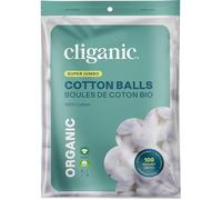 Cliganic Organic SUPER JUMBO Cotton Balls (100 Count) - Biodegradable, Hypoallergenic, Absorbent, Large Size, 100% Pure