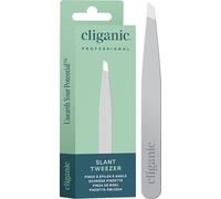 Cliganic Professional Eyebrow Tweezers Slant Tip - Precision for Men & Women, Stainless Steel Best for Plucking Chin Facial Hair