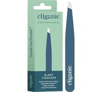 Cliganic Professional Eyebrow Tweezers Slant Tip - Precision for Men & Women, Stainless Steel Best for Plucking Chin Facial Hair