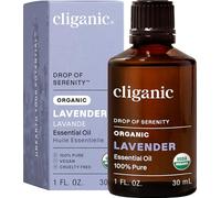 Cliganic USDA Organic Lavender Essential Oil, 100% Pure Natural Undiluted, for Aromatherapy Diffuser | Non-GMO Verified 1oz