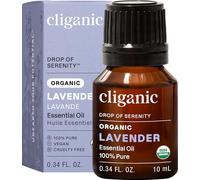 Cliganic USDA Organic Lavender Essential Oil - 100% Pure, Undiluted, Natural, Non-GMO (10ml), Therapeutic Grade for Aromatherapy Diffuser | Lavandula Angustifolia