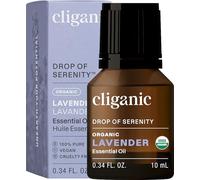 Cliganic USDA Organic Lavender Essential Oil - 100% Pure, Undiluted, Natural, Non-GMO (10ml), Therapeutic Grade for Aromatherapy Diffuser | Lavandula Angustifolia