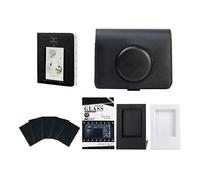 Clikoze Instant Camera Accessories Bundle for Fujifilm Mini EVO - Protective Case, Album, Screen Protector, Sticker Frames & Pop-Up Displays - Complete Creative Photo Kit (Black)