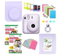 Clikoze Instant Camera Bundle with Fujifilm Mini 12 Lilac Purple Camera, Fujifilm 40 Shot Mini Film, Clikoze Mini 12 Case, Mini Album Book, Film Stickers, Colour Filters and Accessories