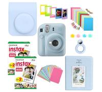 Clikoze Instant Camera Bundle with Fujifilm Mini 12 Pastel Blue Camera, Fujifilm 40 Shot Mini Film, Clikoze Mini 12 Case, Mini Album Book, Film Stickers, Colour Filters and Accessories
