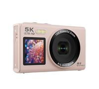 ClikVis 5K Digital Camera, 18x Zoom CCD Live Streaming Camera, Compact Vlogging Camera, 80MP Interpolation Technology, Ideal for Young Users and Gifting (Pink,Basic model)