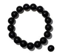 Clilopoal Natural Crystal Stone Golden Tiger's Eye Bracelet Black Obsidian Round Bead Elastic Energy Healing Bracelet for Men and Women Small, Medium, Large 6mm 8mm 10mm 12mm, 6mm, crystal