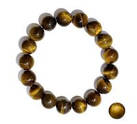 Clilopoal Natural Crystal Stone Golden Tiger's Eye Bracelet Black Obsidian Round Bead Elastic Energy Healing Bracelet for Men and Women Small, Medium, Large 6mm 8mm 10mm 12mm, 10MM, crystal