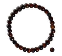 Clilopoal Natural Crystal Stone Golden Tiger's Eye Bracelet Black Obsidian Round Bead Elastic Energy Healing Bracelet for Men and Women Small, Medium, Large 6mm 8mm 10mm 12mm, 6mm, crystal