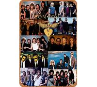 Clilsiatm Bon Jovi Poster Rock Band Tin Metal Sign Vintage Wall Plaque Decor 8x12 Inch