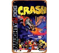 Clilsiatm Crash Bandicoot Game Poster Retro Vintage Decor Metal Tin Sign 12X8 Inches