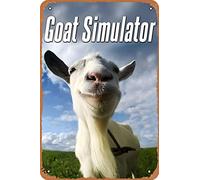 Clilsiatm Goat Simulator Poster Video Game Metal Tin Sign Wall Plaque Decor Metal Poster 8x12 Inches