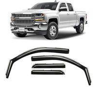 CLIM ART in-Channel Incredibly Durable Rain Guards for Chevrolet (Chevy) Silverado/GMC Sierra 2014-2018 Double Cab, Original Window Deflectors, Vent Window Visors, Truck Accessories, 4pcs- 614004