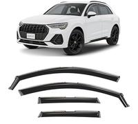 CLIM ART In-channel Wind deflectors for/compatible with Audi Q3 2019-2024 SUV - Rain deflector - Car accessories - Car wind deflectors - Sun, Rain & Noise Protection - Warranty -4 Set