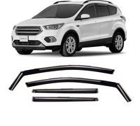 CLIM ART In-channel Wind deflectors for/compatible with Ford Kuga II 2013-2019 - Rain deflector - Car accessories - Car wind deflectors - Sun, Rain & Noise Protection - Warranty -4 Set