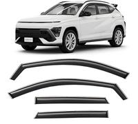 CLIM ART In-channel Wind deflectors for/compatible with Hyundai Kona 2023-2026 SUV - Rain deflector - Car accessories - Car wind deflectors - Sun, Rain & Noise Protection - Warranty - 4 Set