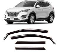 CLIM ART In-channel Wind deflectors for/compatible with Hyundai Tucson 2015-2020 TL/MK3 - Rain deflector - Car accessories - Car wind deflectors - Sun, Rain & Noise Protection - Warranty -4 Set D