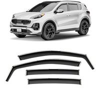 CLIM ART In-channel Wind deflectors for/compatible with Kia Sportage 2016-2022 QL/MK4 - Rain deflector - Car accessories - Car wind deflectors - Sun, Rain & Noise Protection - Warranty -4 Set B