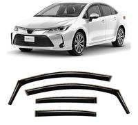 CLIM ART In-channel Wind deflectors for/compatible with Toyota Corolla 2018-2026 E21 - Rain deflector - Car accessories - Car wind deflectors - Sun, Rain & Noise Protection - Warranty -4 Set D