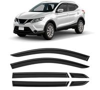 CLIM ART Tape-on Wind deflectors for/compatible with Nissan Qashqai 2013-2021 J11 - Rain deflector - Car accessories - Car wind deflectors - Sun, Rain&Noise Protection - Warranty -6 set