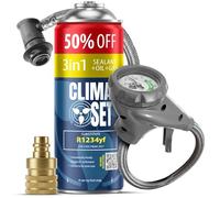 CLIMASET - Automotive AC Recharge Kit - 3in1 R1234yf + hose + YF adapter - For Vehicles After 2016, Featuring a Modern Ergonomic Hose with Pressure Gauge