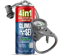 CLIMASET - Automotive AC Recharge Kit - 4in1 R134a + hose - For Vehicles 1994-2016, Modern Easy-to-Use Hose with Pressure Gauge