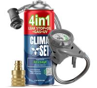 CLIMASET - Automotive AC Recharge Kit - Clima Set 4in1 R1234YF + hose + YF adapter - For Vehicles After 2016, Featuring a Modern Ergonomic Hose with Pressure Gauge