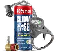 CLIMASET - Automotive AC Recharge Kit - Gas & Oil R134a + hose + HP/LP adapter - For Vehicles 1994-2016, Modern Easy-to-Use Hose with Pressure Gauge