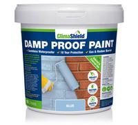 Climashield Damp Proof Paint - Waterproof Paint, (Blue), Liquid Dpm, Breathable Protection, Damp-Proof, Internal And External, 10L