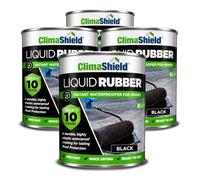 ClimaShield Liquid Rubber Roof Coating - Black, 4x5L - Instant Waterproofer | Advanced Rubber Roof Paint that Lasts up to 10 years. One-Coat Waterproofing Sealant for Roofs. Quick Drying & Easy to Apply