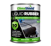ClimaShield Liquid Rubber Roof Coating - Black, 5L - Instant Waterproofer | Advanced Rubber Roof Paint that Lasts up to 10 years. One-Coat Waterproofing Sealant for Roofs. Quick Drying & Easy to Apply