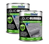 ClimaShield Liquid Rubber Roof Coating - Grey, 2x5L - Instant Waterproofer | Advanced Rubber Roof Paint that Lasts up to 10 years. One-Coat Waterproofing Sealant for Roofs. Quick Drying & Easy to Apply