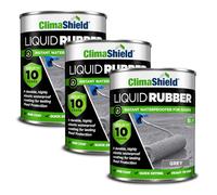 ClimaShield Liquid Rubber Roof Coating - Grey, 3x5L - Instant Waterproofer | Advanced Rubber Roof Paint that Lasts up to 10 years. One-Coat Waterproofing Sealant for Roofs. Quick Drying & Easy to Apply