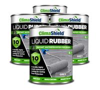 ClimaShield Liquid Rubber Roof Coating - Grey, 4x5L - Instant Waterproofer | Advanced Rubber Roof Paint that Lasts up to 10 years. One-Coat Waterproofing Sealant for Roofs. Quick Drying & Easy to Apply
