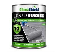 ClimaShield Liquid Rubber Roof Coating - Grey, 5L - Instant Waterproofer | Advanced Rubber Roof Paint that Lasts up to 10 years. One-Coat Waterproofing Sealant for Roofs. Quick Drying & Easy to Apply