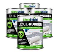 ClimaShield Liquid Rubber Roof Coating - White, 4x5L - Instant Waterproofer | Advanced Rubber Roof Paint that Lasts up to 10 years. One-Coat Waterproofing Sealant for Roofs. Quick Drying & Easy to Apply