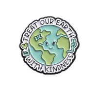 Climate Change Brooch Pin Badge Lapel Support Earth Day Green Save Planet B Eco Bag Jacket Jewellery Lanyard Enviroment Enviromental Sustainability Recycling Recycle Ocean Forrest (Earth Kindness)