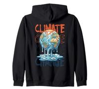 Climate Change Melting Earth Polar Bear Activism Zip Hoodie