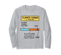 Climate Change Timeline Environmental Science Satire Humor Long Sleeve T-Shirt