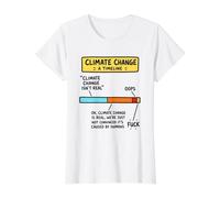 Climate Change Timeline Environmental Science Satire Humor Value Graphic T-Shirt, Women, White, XL