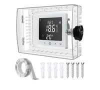 Climate Control Security Cover - Thermostat Protection Case, Clear Shield Enclosure, ABS Guard Housing, Restricted Access Temperature Controller Box | Dorm Apartment Commercial Facility Safety Use X
