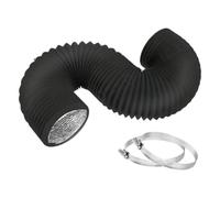 Climate Hose 10 cm Flexible PVC Aluminium Foil Tube with 2 Clamps 3 m | Flexible 10 cm HVAC Hose with 2 Clamps - Insulated PVC Aluminium Foil Pipe, Ideal for Dryers, Bathroom Fans & Cooker Hood