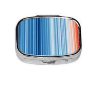 Climate Stripes,Meta Pill Box 2 Compartment Medicine Case,Portable Organizer,Rectangle Meta Portable Organizer Pill Box 1860 Compartment Medicine Case