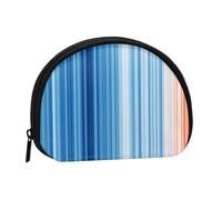 Climate Stripes, Women's Storage Bag Shell Makeup Bag Small Coin Purse Shell Change Pouch