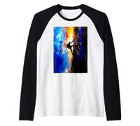 Climb Beyond Limits Abstract Mountain Climbing Adventure Art Raglan Baseball Tee