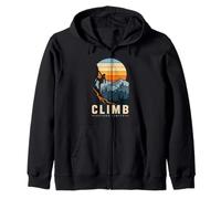 Climb Beyond Limits Rock Climbing Hiking Mountain Zip Hoodie