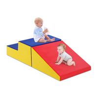 Climb & Crawl Activity Play Set Soft Foam 2Pcs Educational Play Set COSTWAY Grey One Size