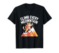 Climb Every Meowntain Cat Explorer Fun Value Graphic T-Shirt